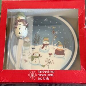 Cheese plate and knife set